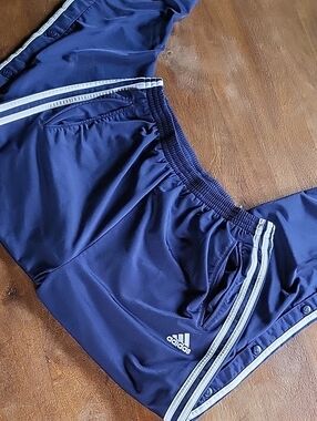 adidas Navy Jogger Sweatpants with White Stripes